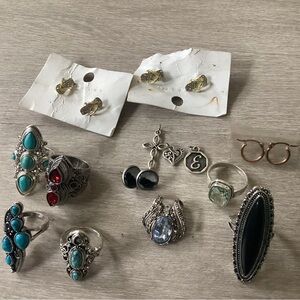 Rings, charms and earrings